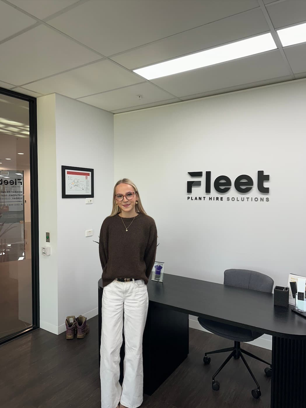 A Future1st candidate at their host employer, Fleet Plant Hire Solutions