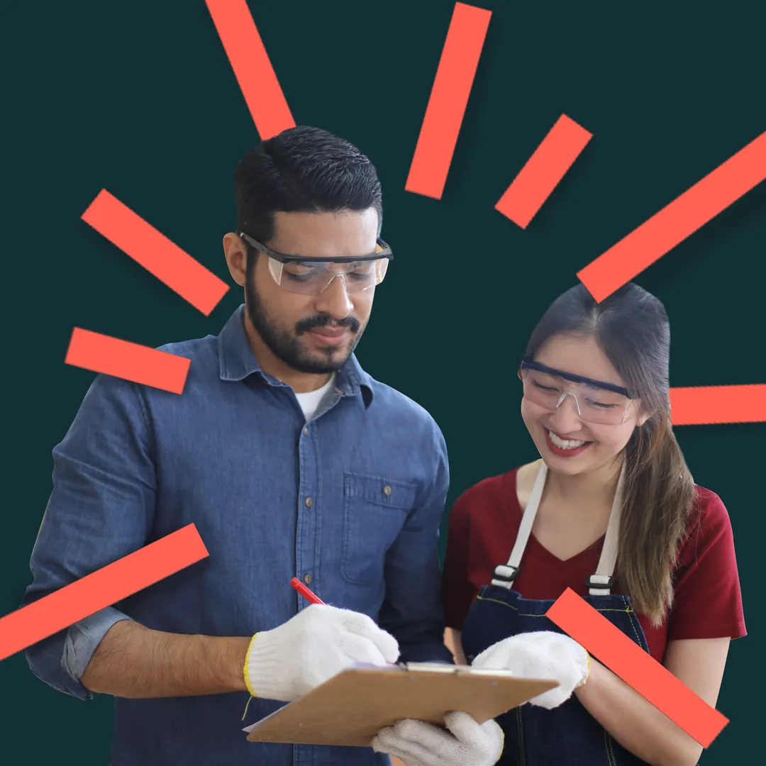 A host employer with their apprentice
